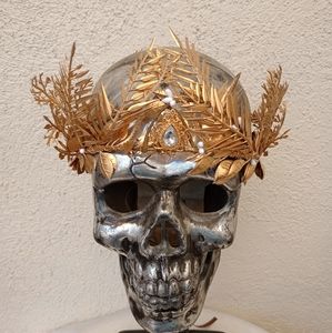Mostory Elven Crown Floral Fantasy Cosplay Cottagecore Renaissance Fairy Gold